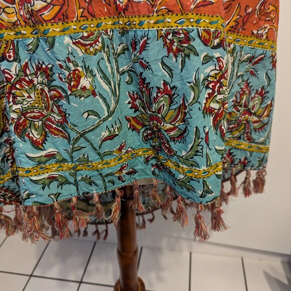 Sundance Block print midi Sundress Large - Picture 5 of 8